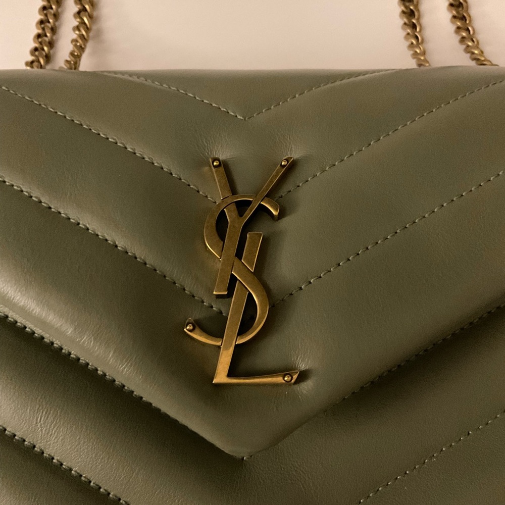 Brand New SS23 Yves Saint Laurent LouLou bag (small). In newest color Sage Green - Picture 7 of 10